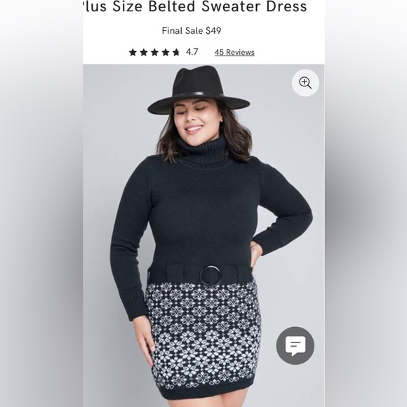 NWT- Venus Belted Sweater Dress, Size 1X. - Picture 2 of 16